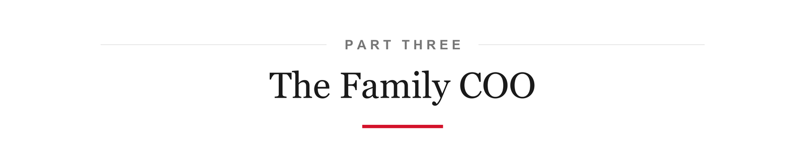 Part Three: The Family COO